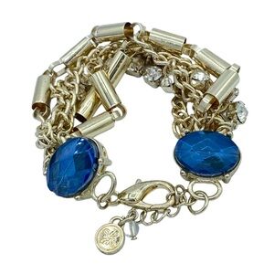 Simply Vera Wang chunky multi chain gold tone bracelet rhinestones